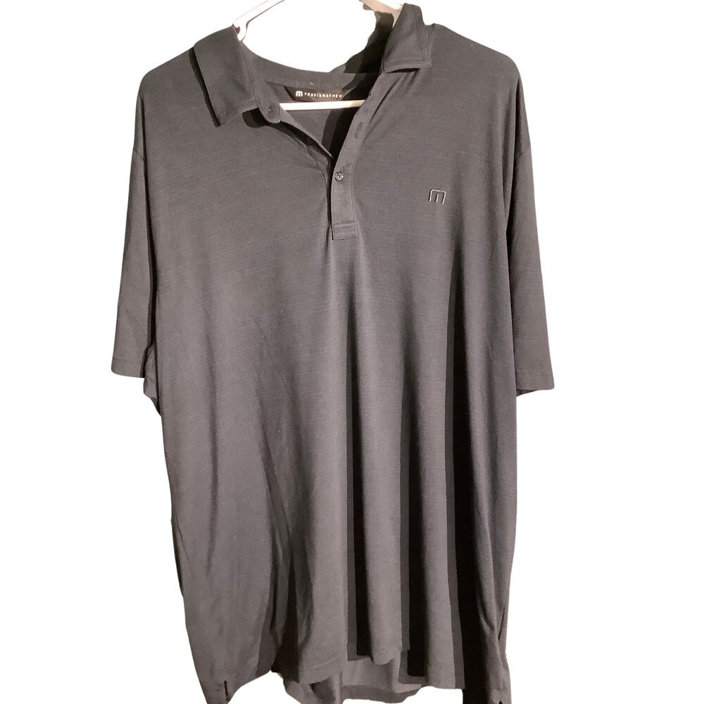 TravisMathew Men’s XXL Black Golf Performance Polo — Sporty, Athletic, Casual